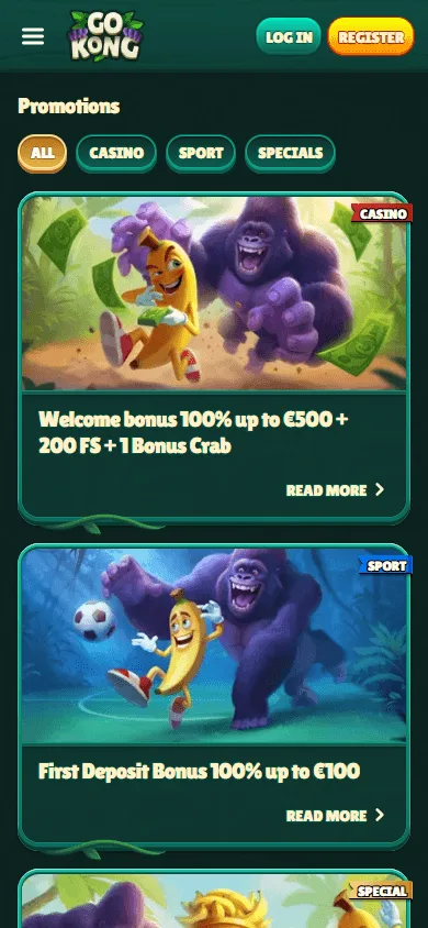 Gokong Casino mobile promotions with welcome offers and sports cashback